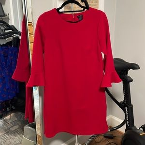 Ann Taylor Factory Red Bell Sleeve Dress Size 6
